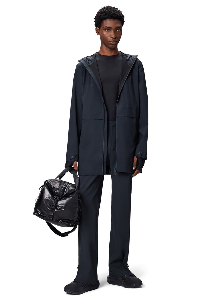 Suva Hardshell Hooded Long Rain Jacket, Alternate, color, NAVY