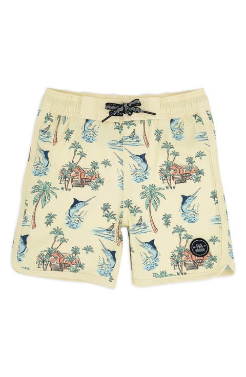 Kids' Sun Glow Scallop Board Shorts (Baby & Toddler)