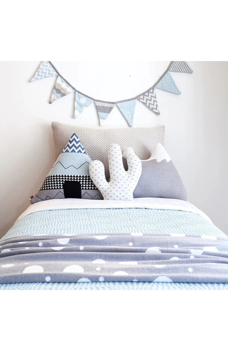 RIAN TRICOT Triangle Pillow, Alternate, color, Light Blue