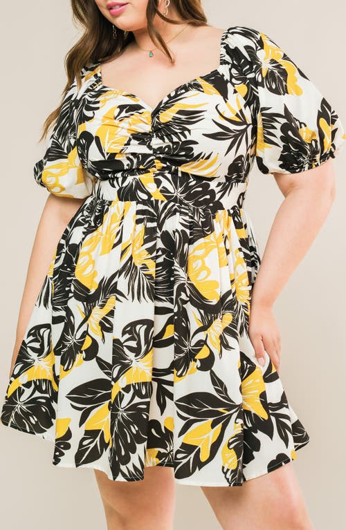 Flying Tomato Ruched Puff Sleeve Minidress