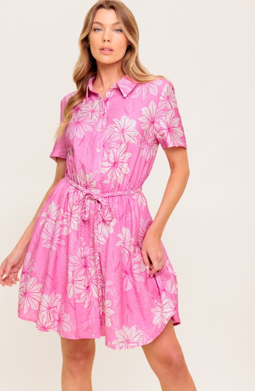 Flying Tomato Print Mini Shirtdress In Pink