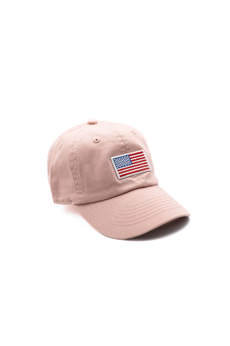 Flag Baseball Hat - Kids, Alternate, color, DUSTY ROSE