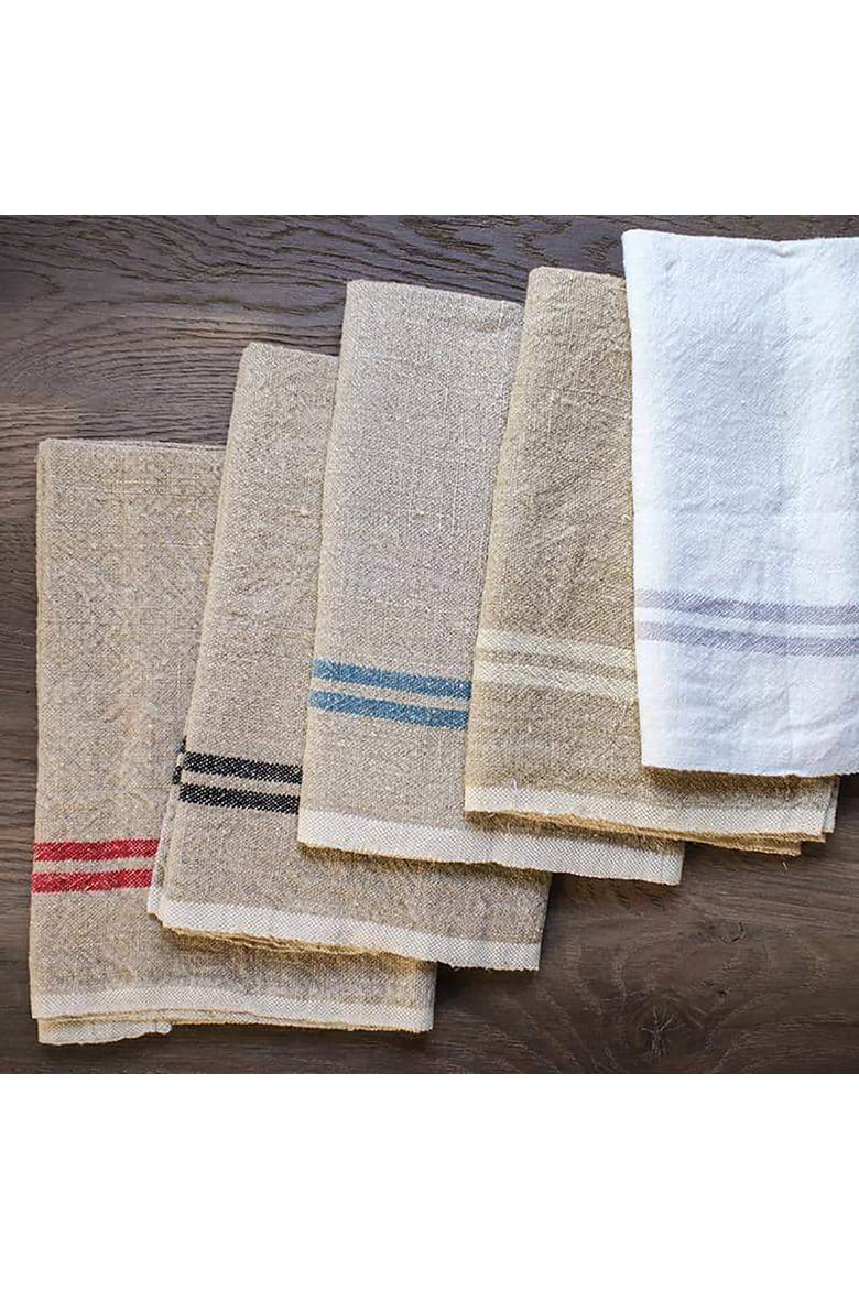 Vintage Linen Towels  - Set of 2, Alternate, color, Ivory/Grey 20" x 30"