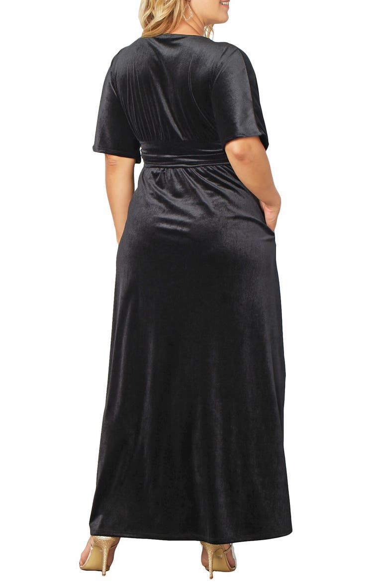 Verona Velvet Gown, Alternate, color, ONYX