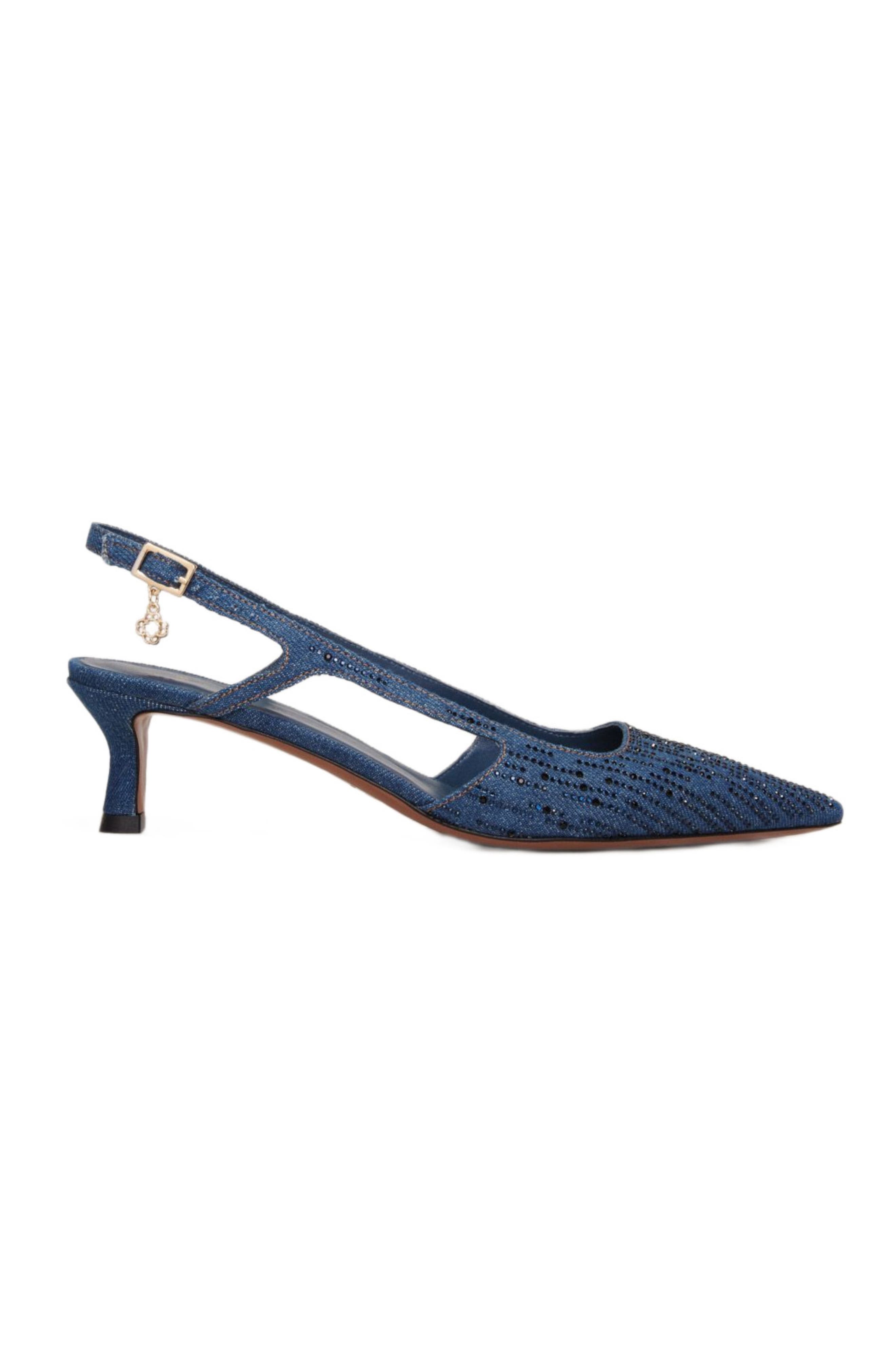 maje Slingback pump in rhinestone denim, Main, color, 