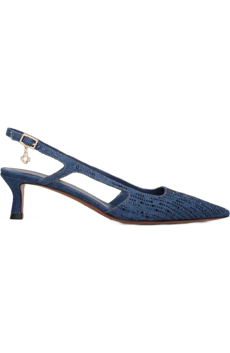 maje Slingback pump in rhinestone denim, Main, color,