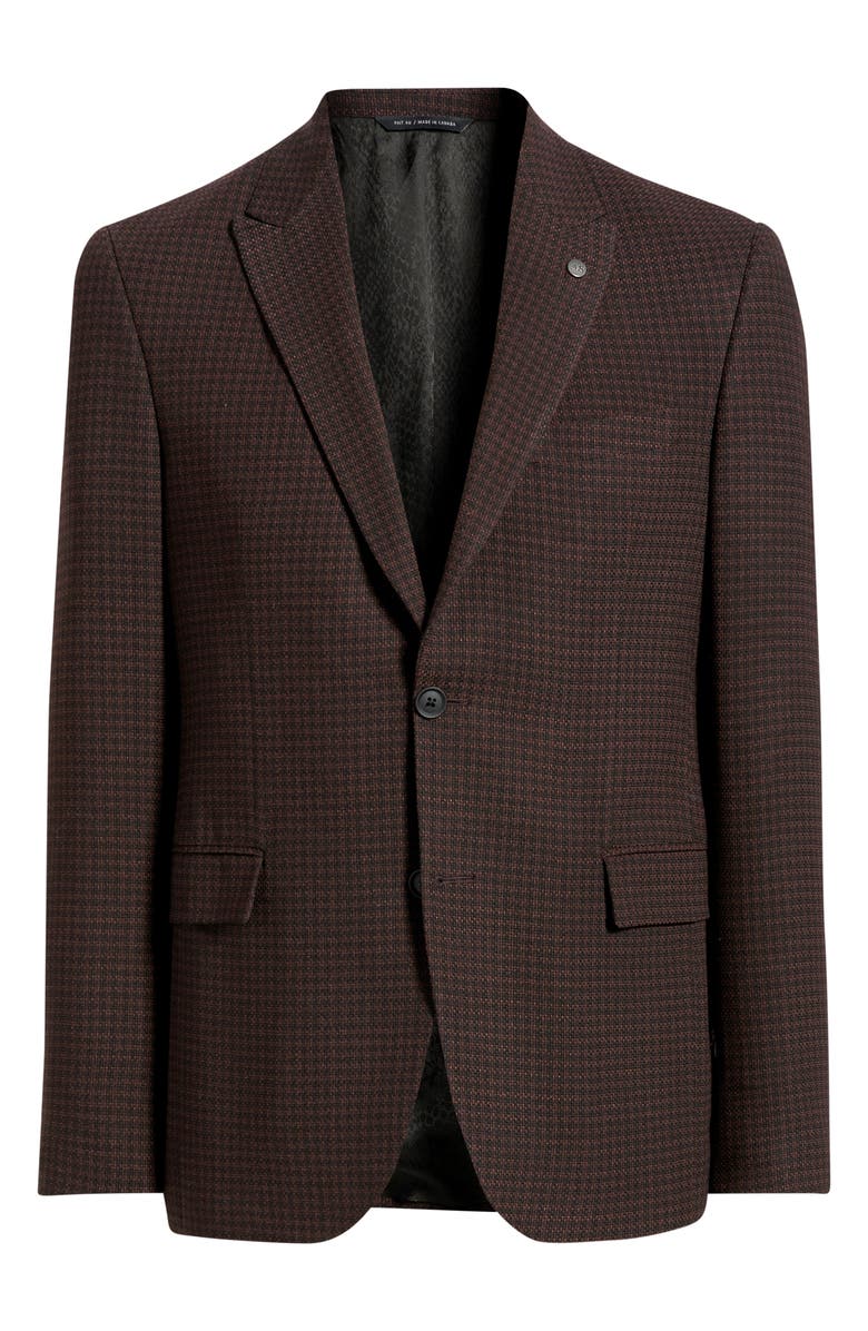 AllSaints Rawdon Slim Fit Peak Lapel Sport Coat, Alternate, color, Burgundy