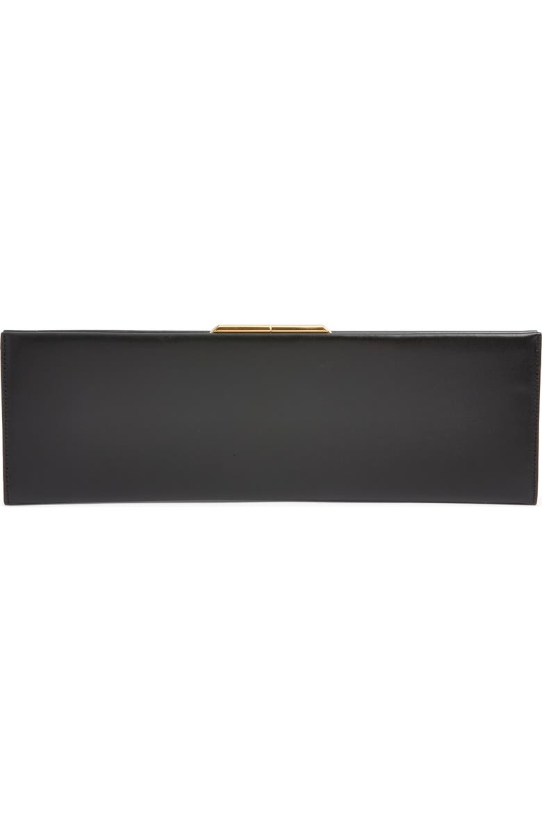 Saint Laurent Large Midnight Leather Clutch, Alternate, color, Noir