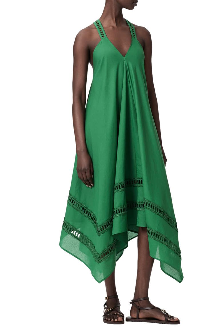 Lil Handkerchief Hem Cotton Dress, Alternate, color, APPLE GREEN