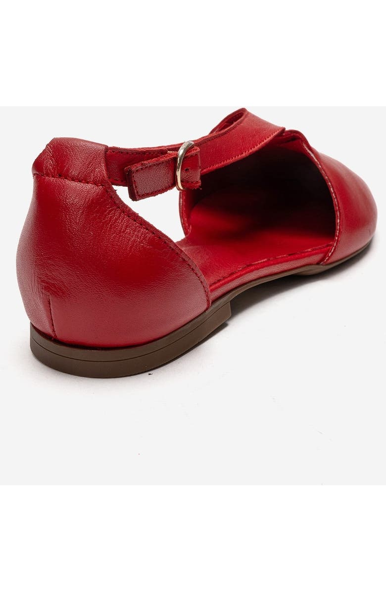 Forever & Always Shoes Fable Leather Side Cut Ballet Flat, Alternate, color, Red