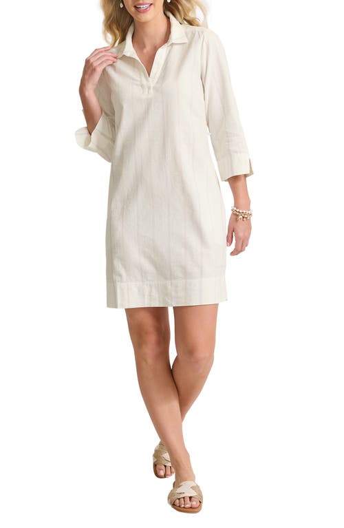 Tommy Bahama Palm View Tie Waist Linen Dress In Off White