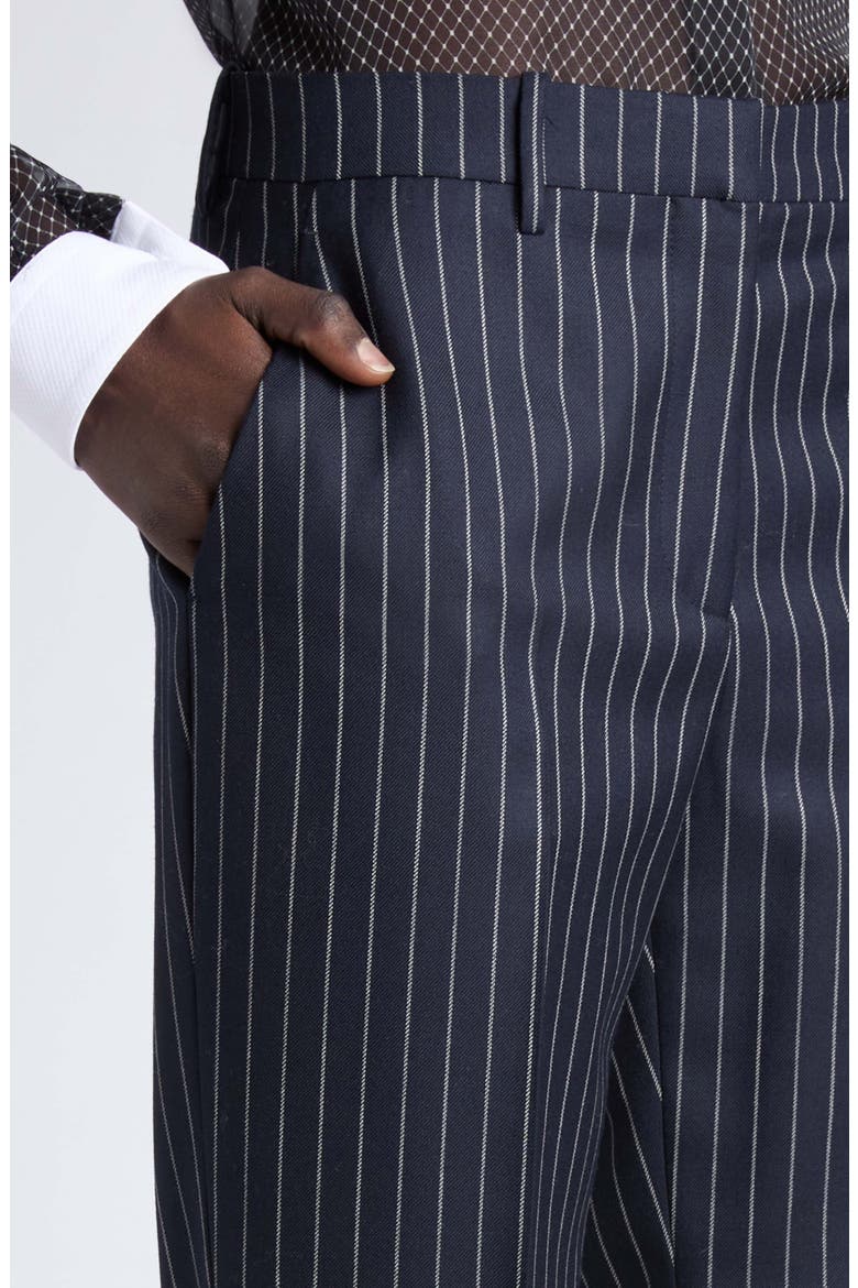 Chalkstripe Boyfriend Wool & Mohair Straight Leg Pants, Alternate, color, COMBO BLUE/ WHITE