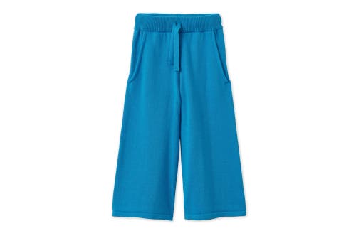 Vild House Of Little Organic Knit Wide Leg Trousers In Archipelago Blue