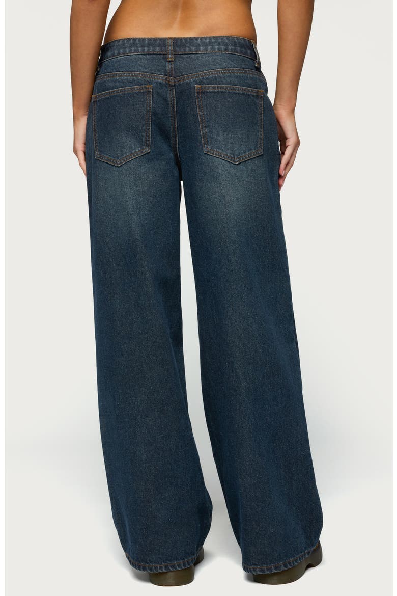 Heart Pocket Low Rise Wide Leg Jeans, Alternate, color, DARK-BLUE