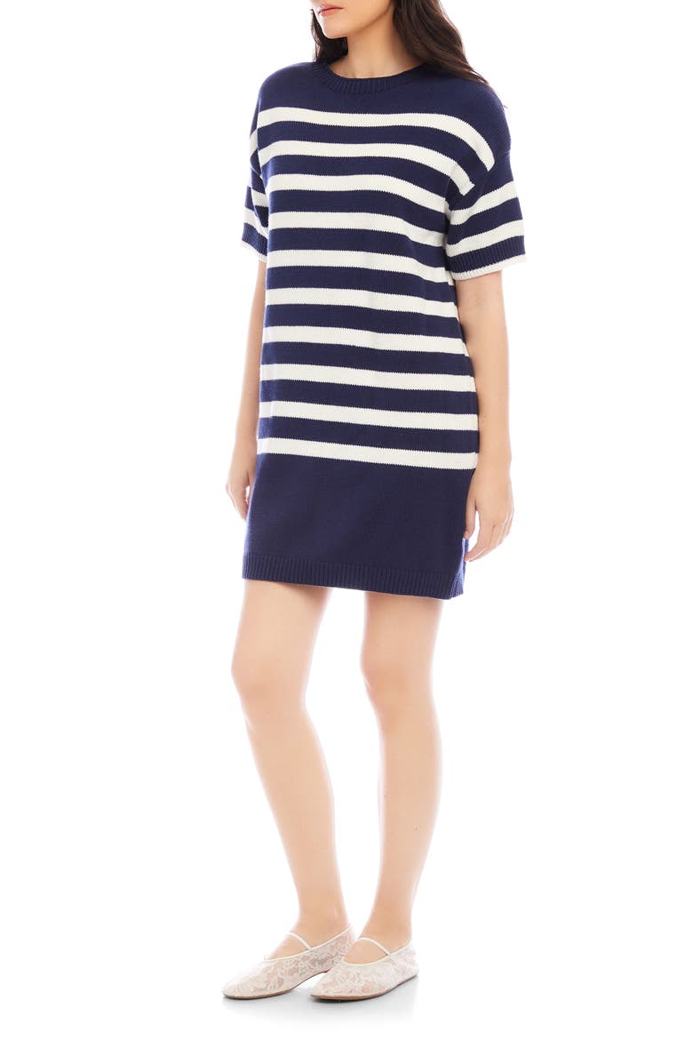 Georgette Stripe Cotton Blend Sweater Dress, Alternate, color, STRIPE