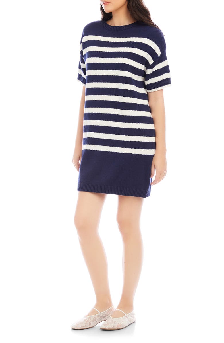 FIFTEEN TWENTY Georgette Stripe Cotton Blend Sweater Dress, Alternate, color, Stripe