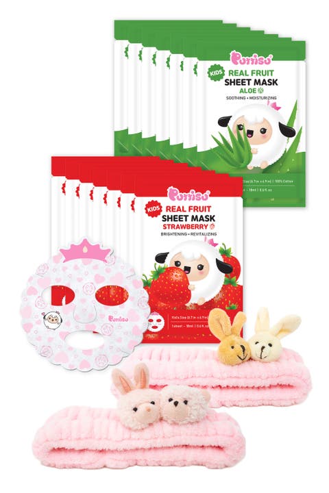 Kids Essential Spa Sheet Mask & Plush Headband 16-piece Gift Set