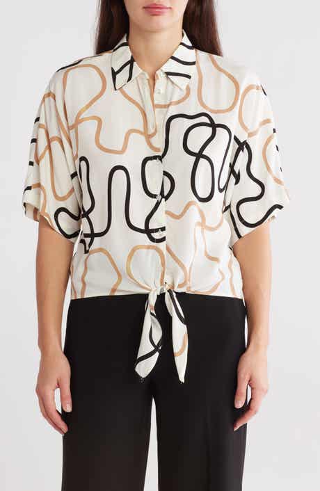 Ellen Tracy Dolman Sleeve Tie Hem Top