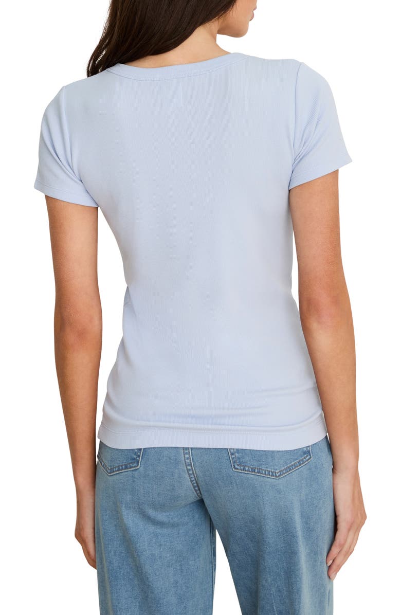 NIC+ZOE Perfect Rib Cotton Blend T-Shirt, Alternate, color, Sky