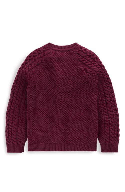 Mini Boden Kids' Heritage Cable Stitch Cardigan In Red