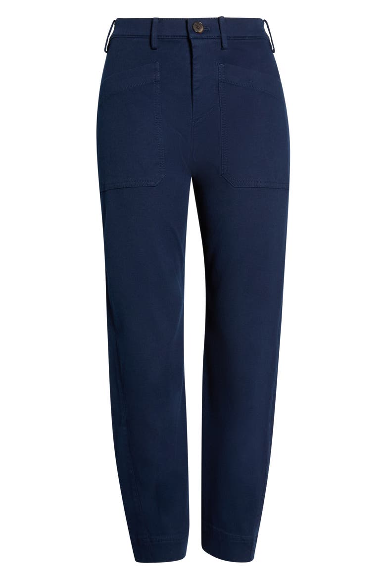 SPANXsupersmooth™ Stretch Cotton Twill Barrel Leg Pants, Main, color, TIMELESS NAVY