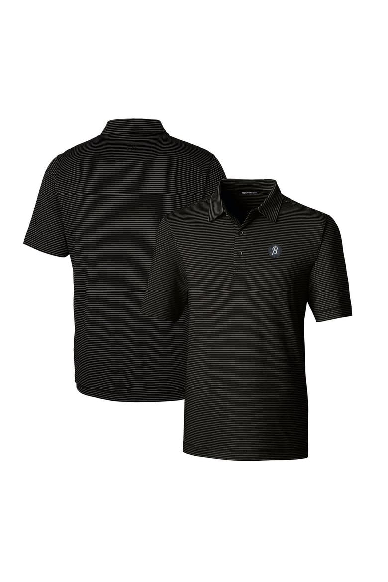 Men's Cutter & Buck Black Baltimore Orioles City Connect Big & Tall Forge Pencil Stripe Stretch Polo, Main, color, Black