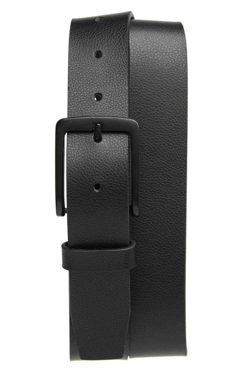 NORDSTROM RACK Milled Slim Leather Belt, Main, color, 