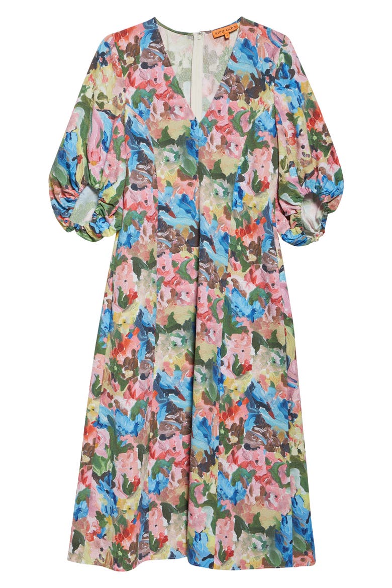 Floral Midi Dress, Alternate, color, LOVES ME LOVES ME NOT