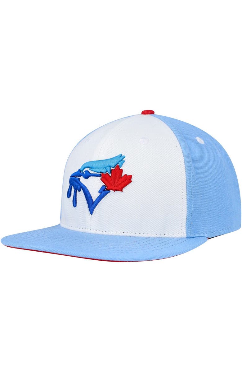 PRO STANDARD Men's Pro Standard  White/Light Blue Toronto Blue Jays Blue Raspberry Ice Cream Drip Snapback Hat, Alternate, color, 