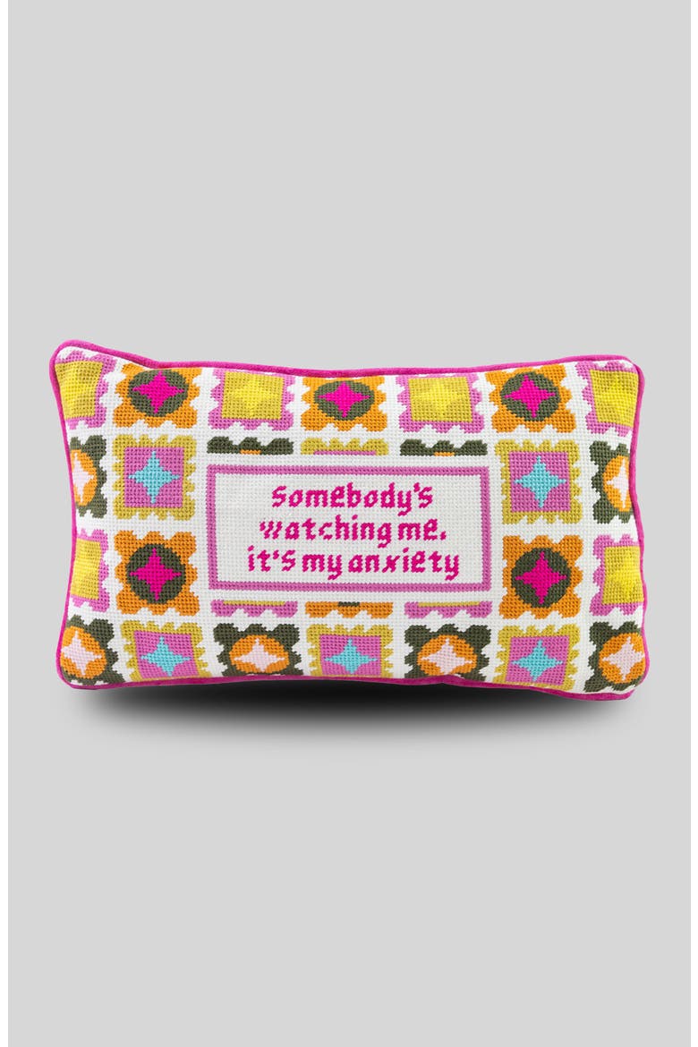 Watching Me Needlepoint Pillow, Main, color, Watching Me