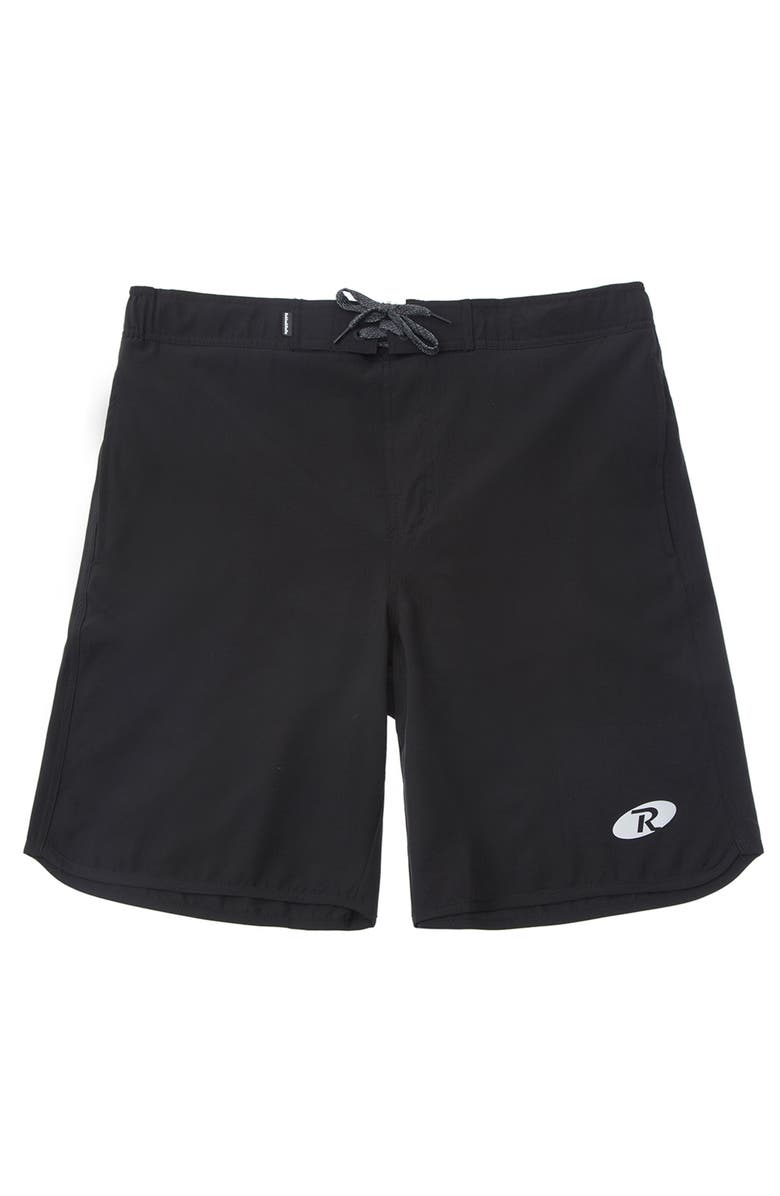 Rokka&Rolla Quick-Dry Stretch Swim Trunks with Adjustable Waistband, Alternate, color, Black