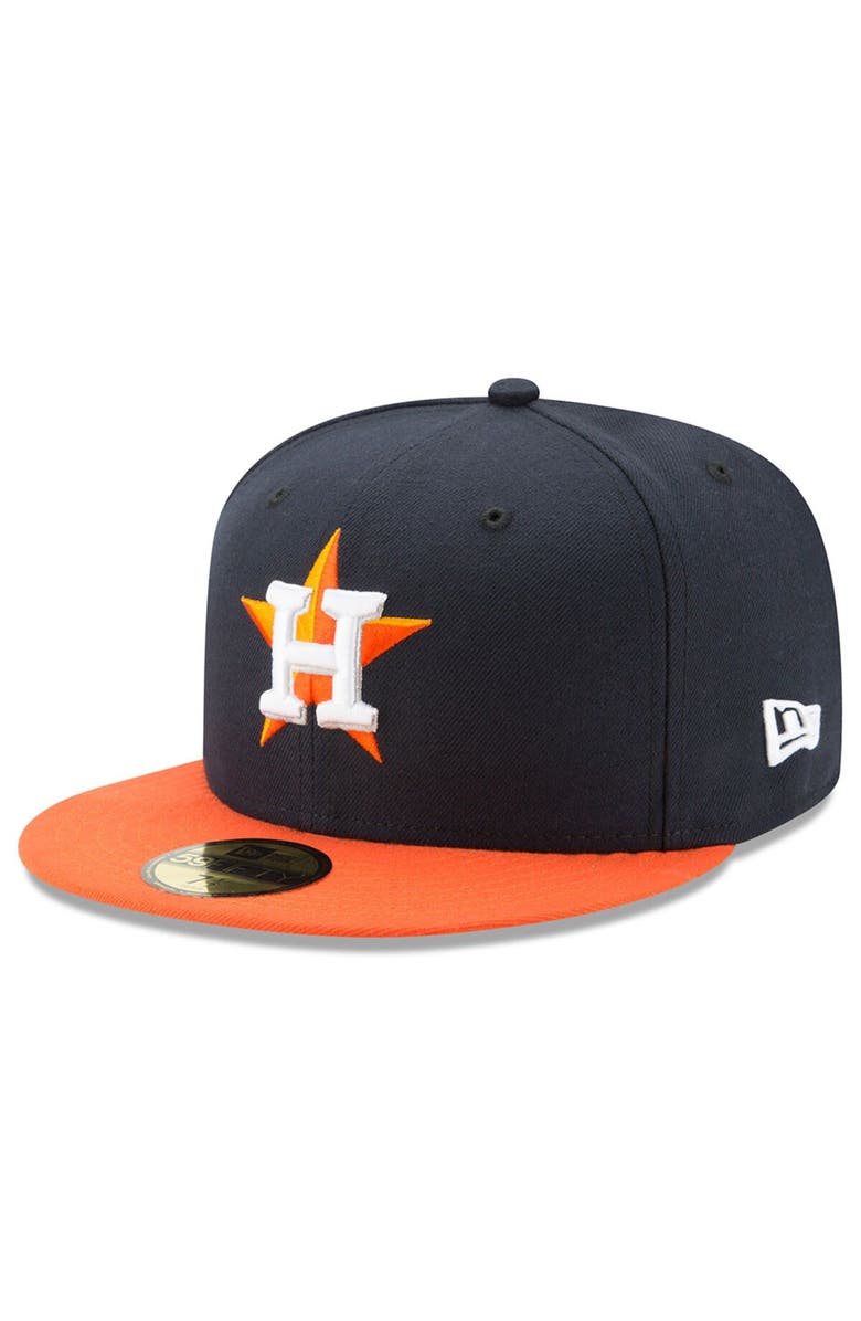 New Era Men's New Era Navy/Orange Houston Astros 2022 World Series Side Patch 59FIFTY Fitted Hat, Alternate, color, 