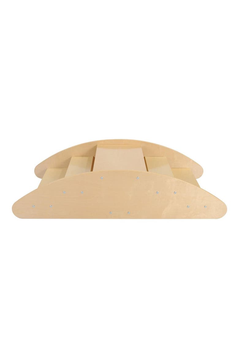 Wooden 2-in-1 Rocky Boat & Climbing Play Structure, Alternate, color, Beige