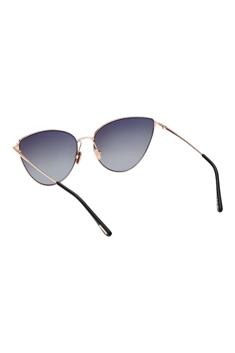 Anais 62mm Cat Eye Sunglasses, Alternate, color, SHINY ROSE GOLD/ SMOKE