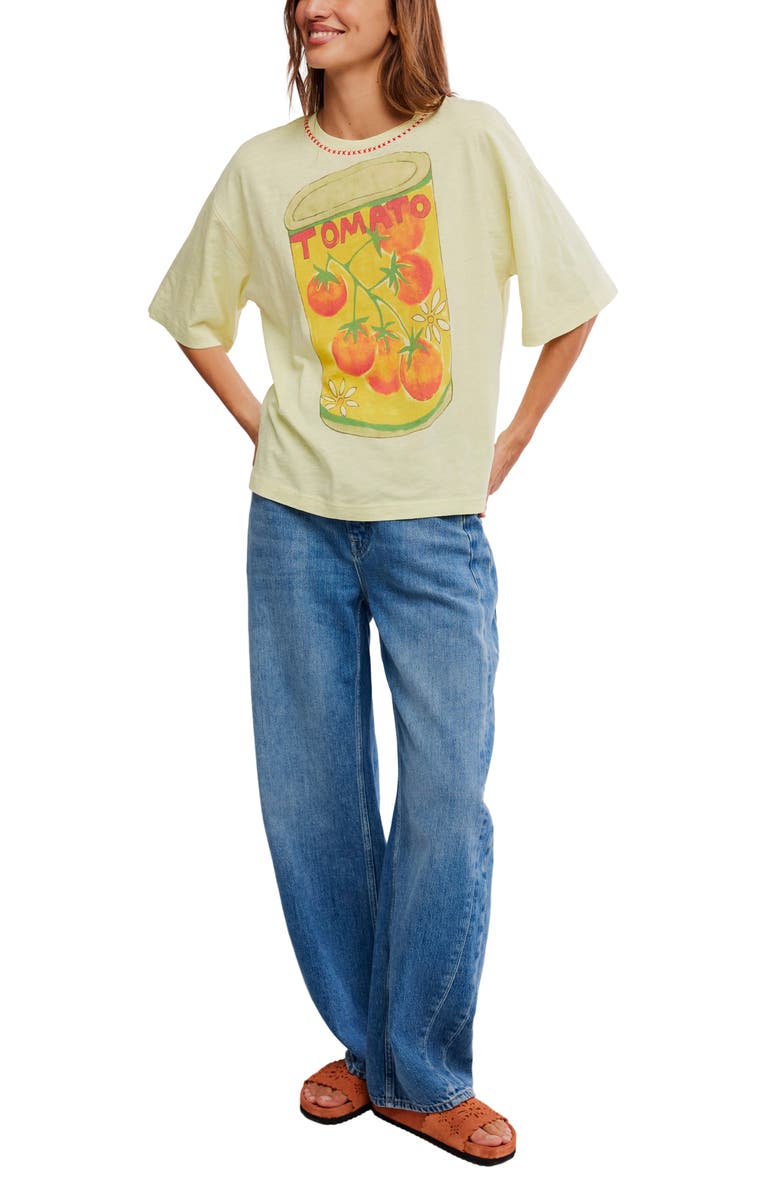 Free People In Spring Cotton Graphic T-Shirt, Alternate, color, Lemon Water Combo