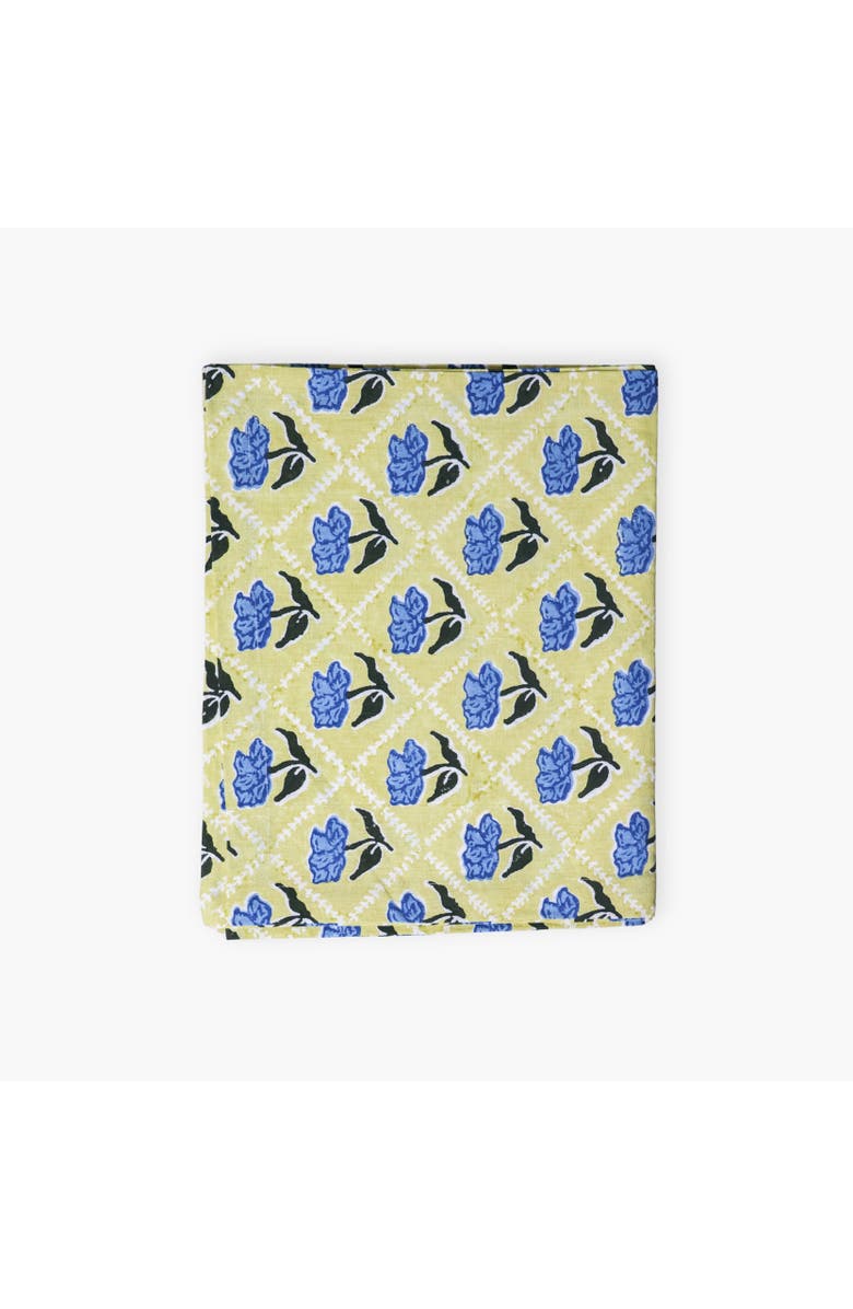 Banyan & Birch Noor - Pure Linen Handprinted Table Runner, Main, color, Butter Yellow