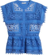 Elie Tahari Ava Eyelet Top