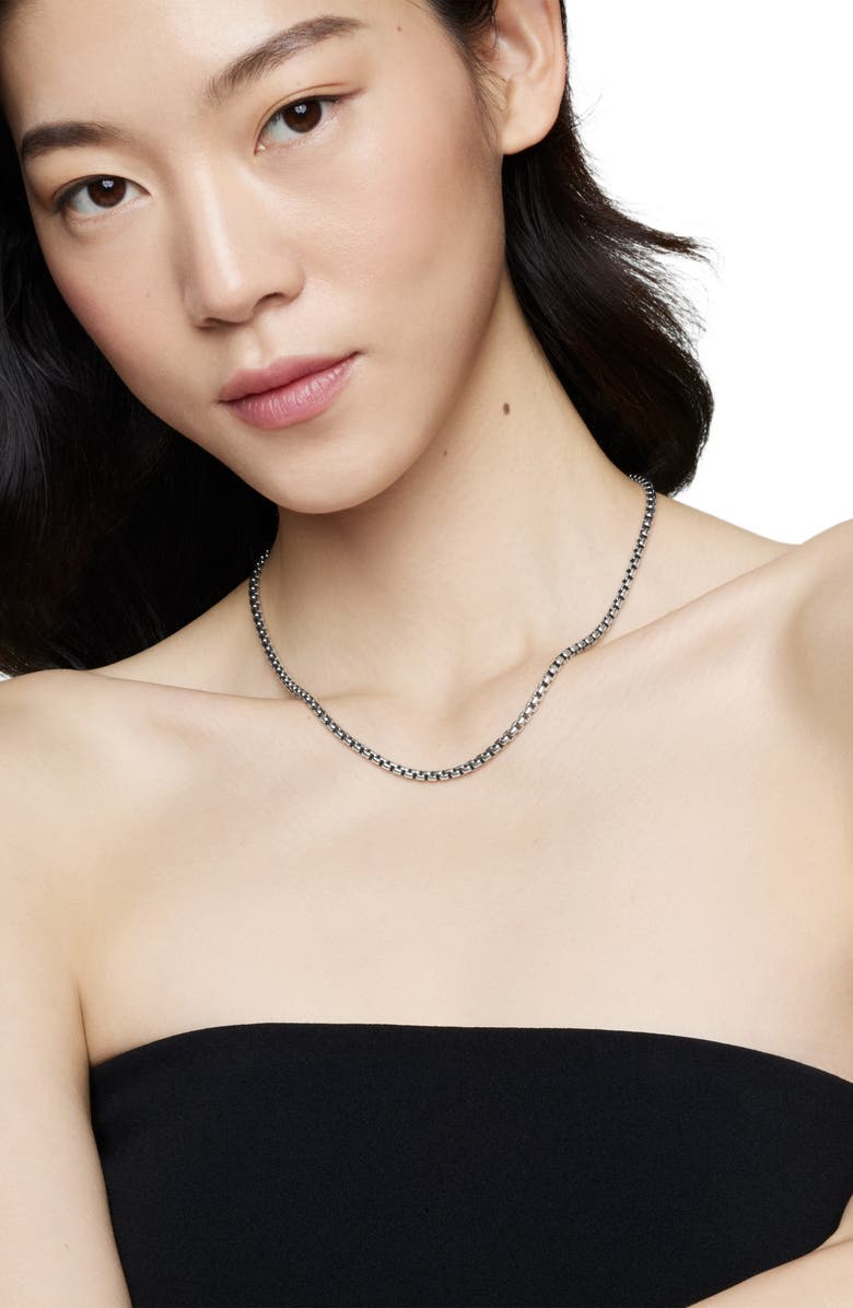 David Yurman Box Chain Necklace in Sterling Silver with 14K Yellow Gold Accent, 3.6mm, Alternate, color, Two Tone