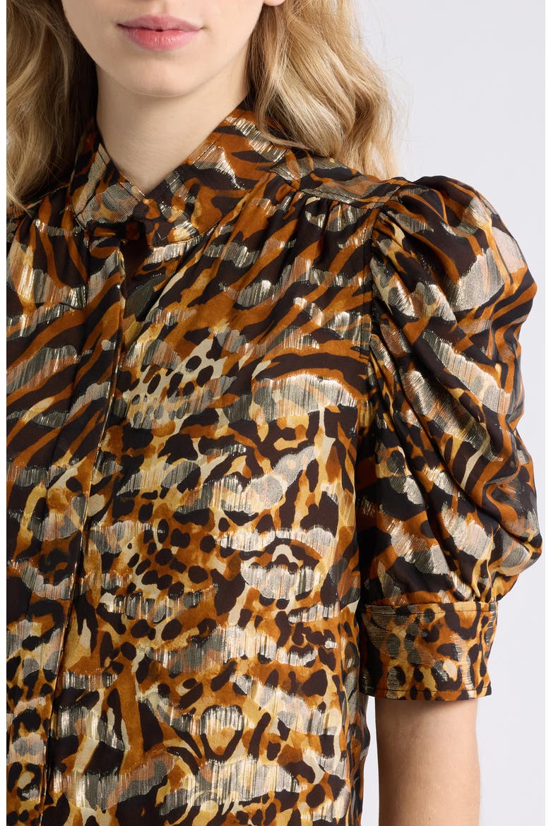 Gillian Silk Blend Top, Alternate, color, ABSTRACT LEOPARD