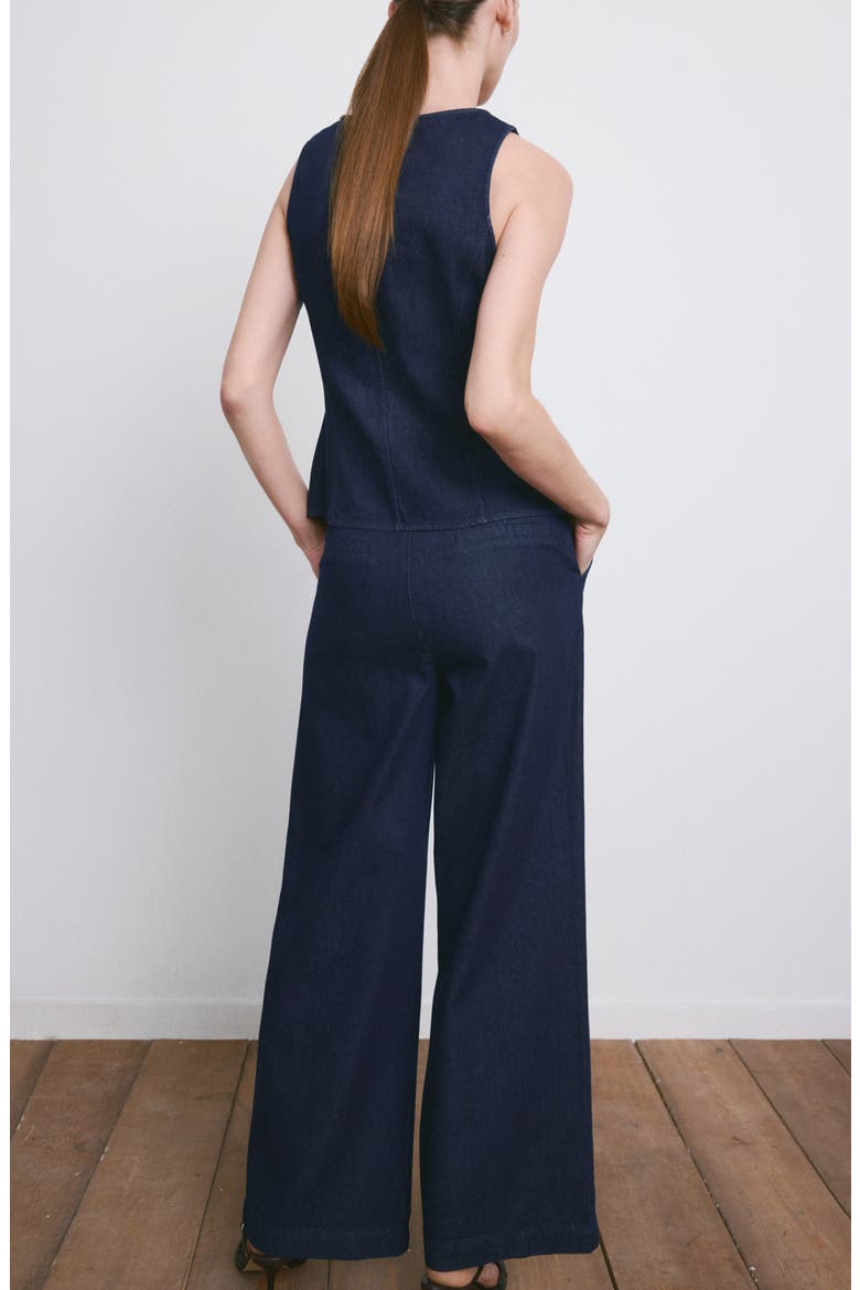 Flat Front Mid Rise Wide Leg Jeans, Alternate, color, OPEN BLUE
