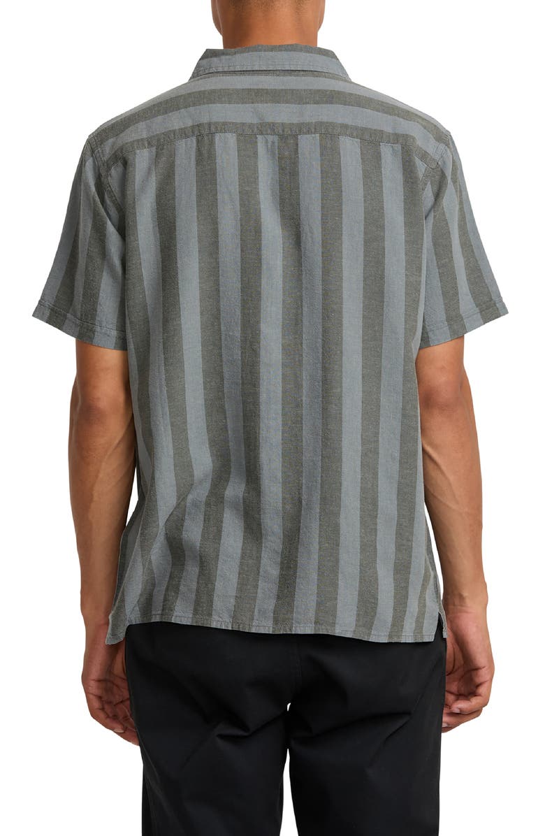 RVCA Love Stripe Linen Blend Camp Shirt, Alternate, color, 