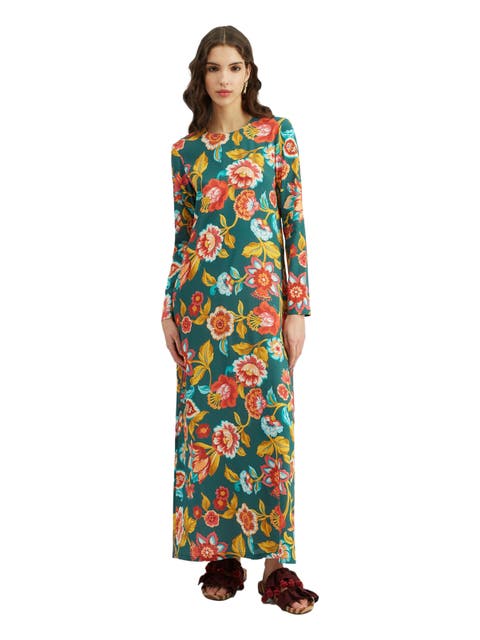 Long Sleeve Swing Dress Hottie Emerald