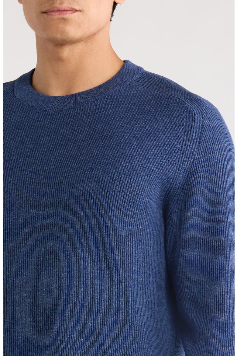 Kaley 6499 Cotton Crewneck Sweater, Alternate, color, DENIM BLUE