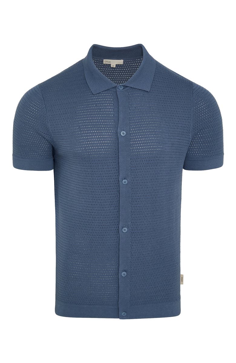 Onia Drop Needle Button Up Shirt, Alternate, color, Mist