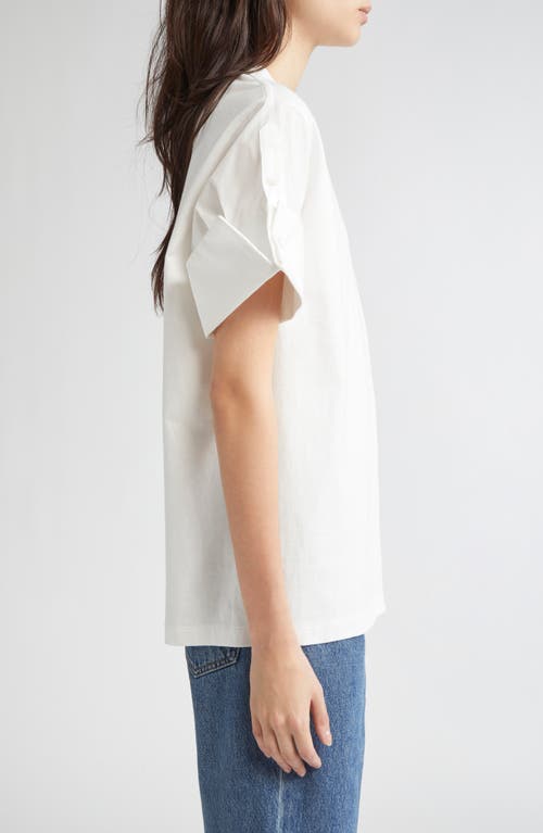 Eenk Folded Sleeve Cotton T-shirt In White
