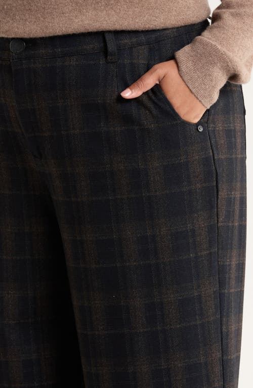 Wit & Wisdom Whitney Skyrise Plaid Wide Leg Trousers In Black