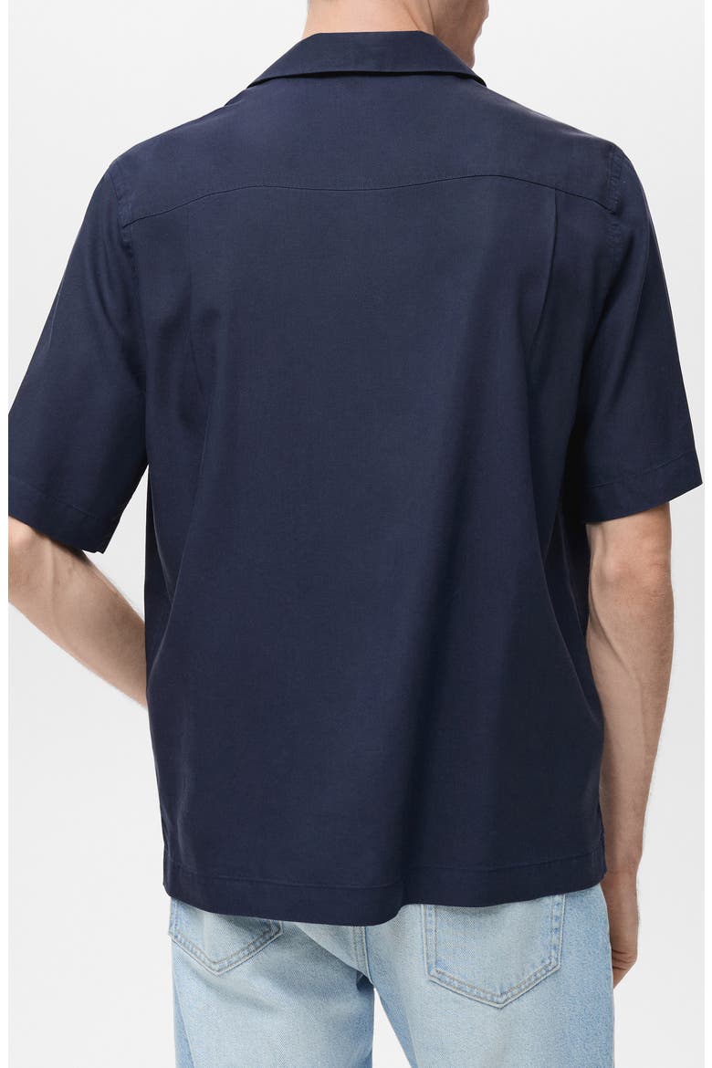 Regular Fit Lyocell Camp Shirt, Alternate, color, DARK NAVY