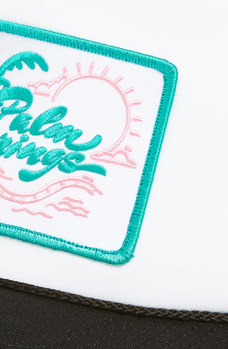 Local Beach Palm Springs Trucker Hat, Alternate, color, Black/ White