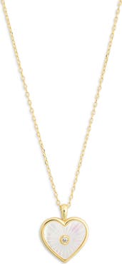 ARGENTO VIVO Mother-of-Pearl Cubic Zirconia Heart Pendant Necklace
