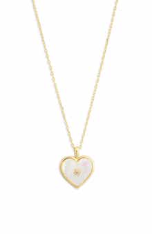 ARGENTO VIVO Mother-of-Pearl Cubic Zirconia Heart Pendant Necklace